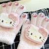 Милые зимние теплые плюшевые перчатки для девочек с котиком