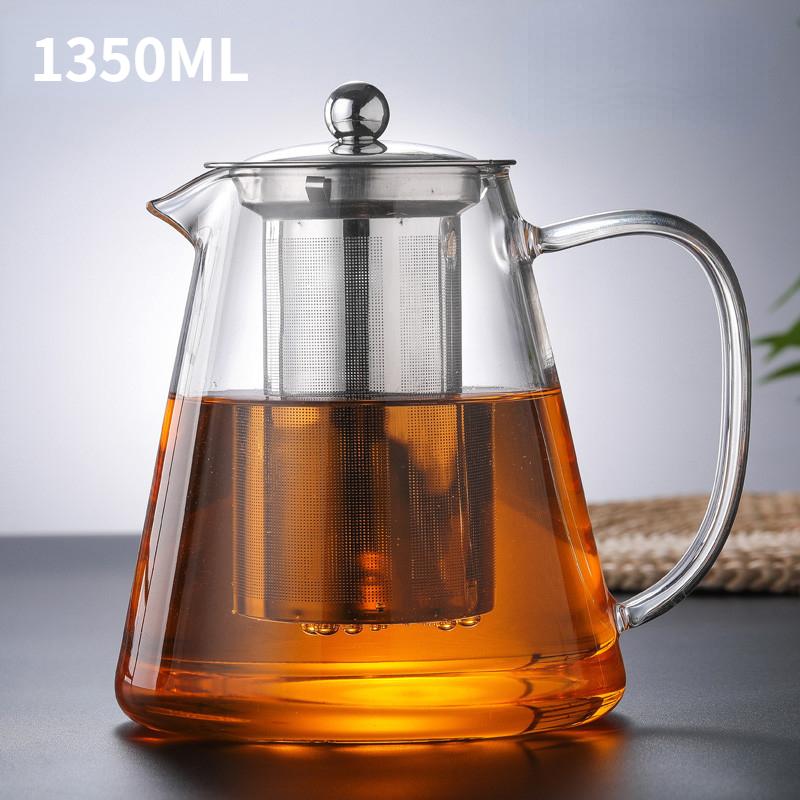 400 мл/1350 мл фильтруемый термостойкий утолщенный стеклянный чайник для заваривания чая из боросиликатного стекла цветочный чайник подогреваемый стеклянный чайный сервиз