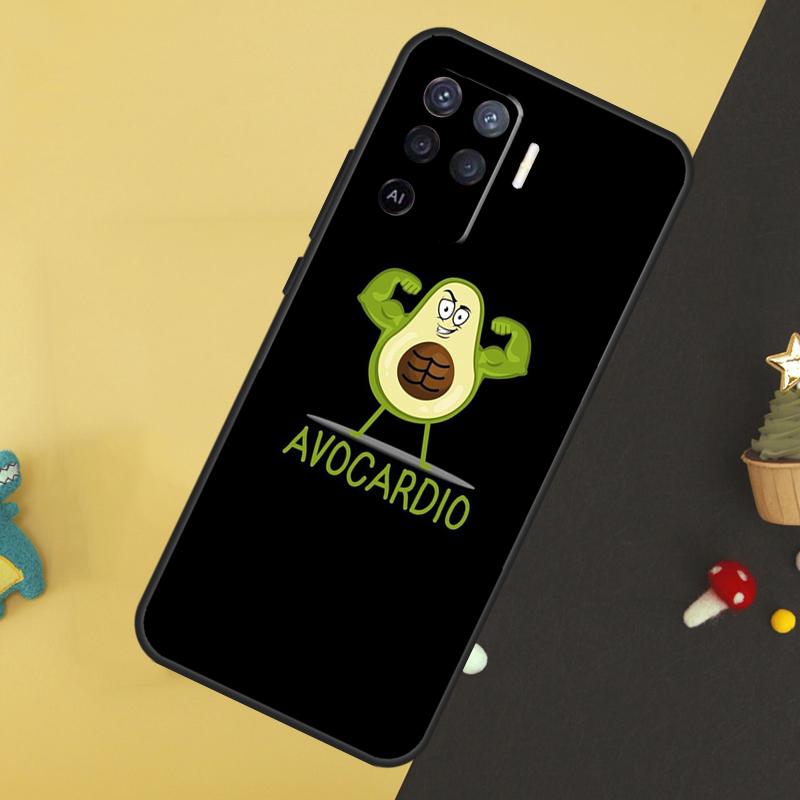 Милый мультяшный авокадо Фитнес Для OPPO A78 A98 A58 A54 A74 A94 A76 A96 A5 A9 A52 A72 A77 A79 A53S A57S A15 A16 A17 Чехол