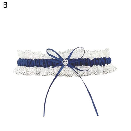 Кружевная свадебная подвязка Искусственный жемчуг Бант Цветочная кружевная подвязка Эластичная подвязка на ногу Пояс для подвязок Свадебные аксессуары для женщин