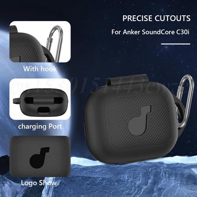 Силиконовый защитный чехол для Anker Soundcore C30i, чехол с карабином, чехол для зарядки, защитный чехол