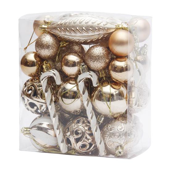 36/40/50 шт. набор рождественских шаров, красочные небьющиеся декоративные безделушки для рождественской елки, праздничные подвесные украшения со шнуром для домашнего магазина, витрины