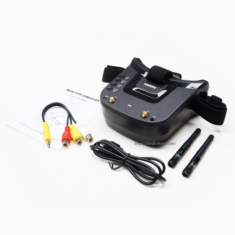 Мини FPV Очки 5.8ГГц 3 Дюйма 40 Каналов 480x320 LCD Экран 1200 мАч FPV Видео Шлем Очки с аккумулятором