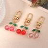 Charm Diy Jewelry Gifts Lovely Cherry Keychain Simulated Fruit Keyring Pendants For Women Girls Handbag Decoration