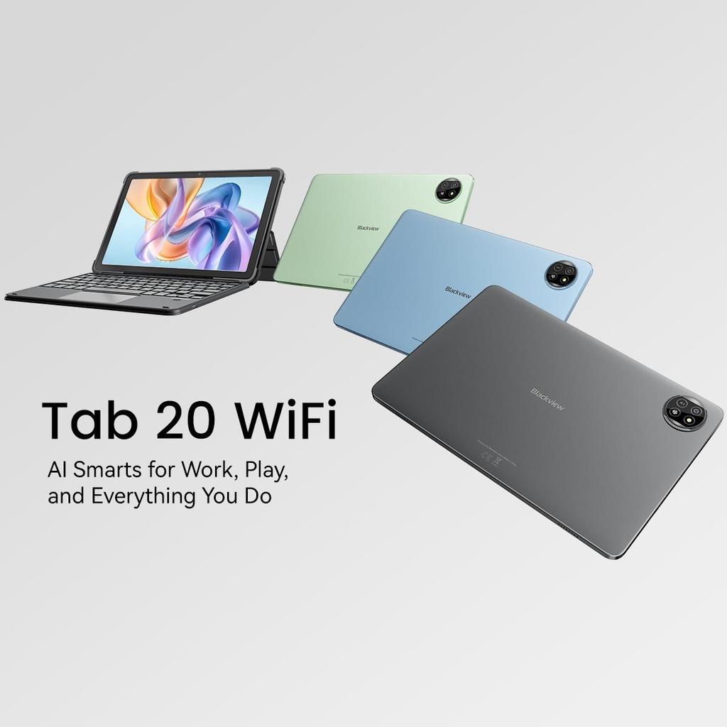 Blackview Планшет Tab 20 WiFi Android 15 10,1 дюйма 4 ГБ ОЗУ 64 ГБ ПЗУ Аккумулятор 6600 мАч Планшеты