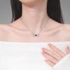 Cute Female White Black Zircon Stone Skeleton Heart Infinity Paw Pendant Necklace Silver Gold Color Wedding Jewelry For Women