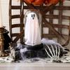 Spooky LED Ghost Cloche Light Halloween Decor Home Ambient Tabletop Glass Lighting up for October Festive