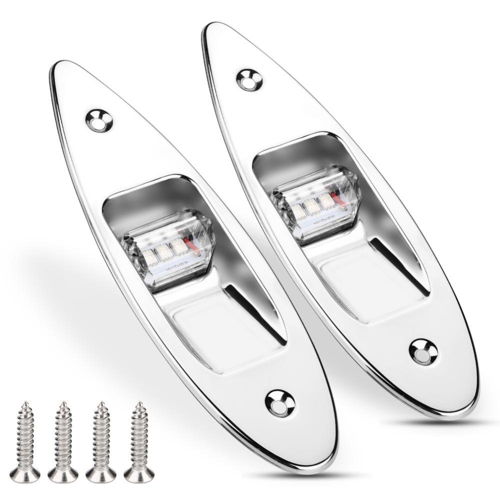 Flush Mount LED Navigation Light Stainless Steel Marine Side Light LED Bow Light For Marine Boat