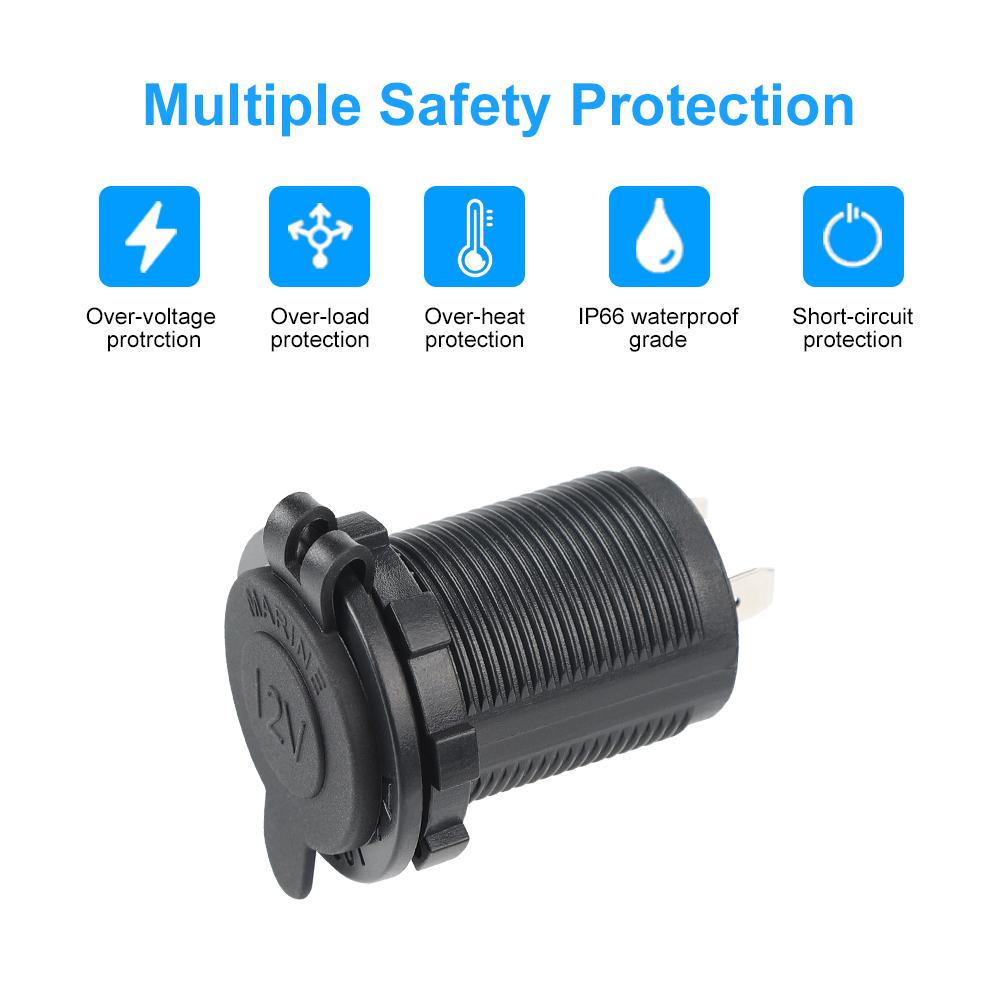 4 цвета гнездо прикуривателя 12 В-24 В водонепроницаемый штекер адаптер розетки автомобиля аксессуары для морской лодки мотоцикла грузовика