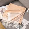 Wool Scarf Women's Autumn and Winter Advanced Sense Double-sided Two-color Narrow Scarf Women's Thickened Warm Scarf