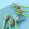 3pcs Cute Green Tree Lovely Sloth Pen Ballpoint Black Color Gel Ink Pens for Writing School