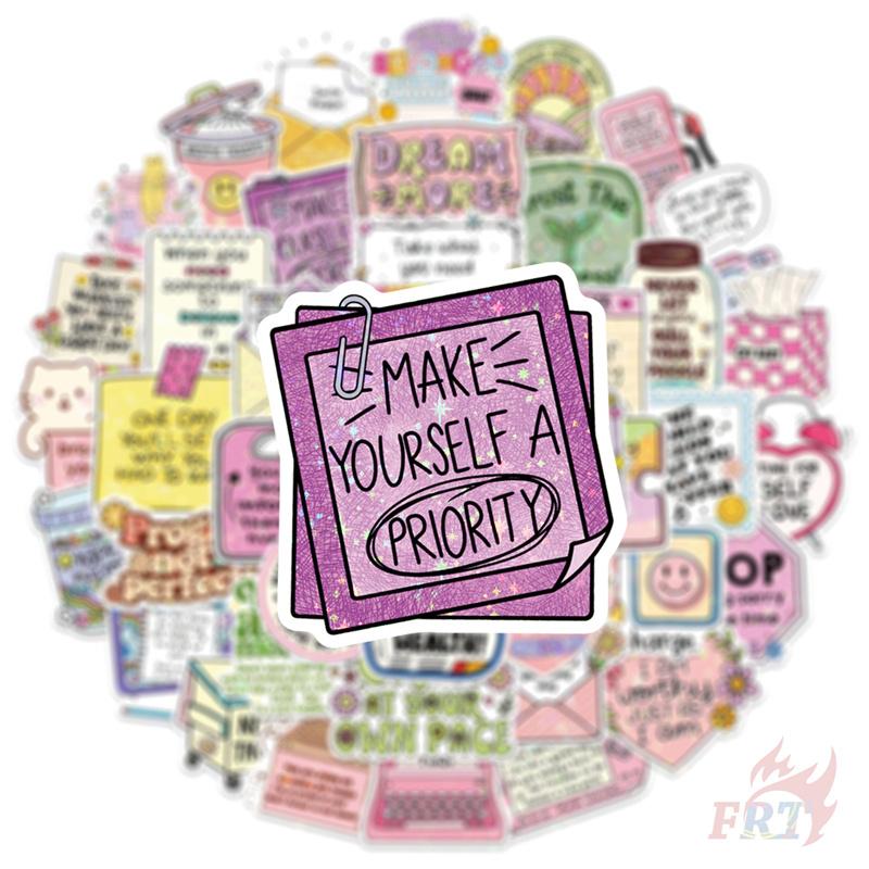 50Pcs/Set Funny Healing Phrase Series 01 Shiny Stickers DIY Fashion Waterproof Doodle Decals Stickers