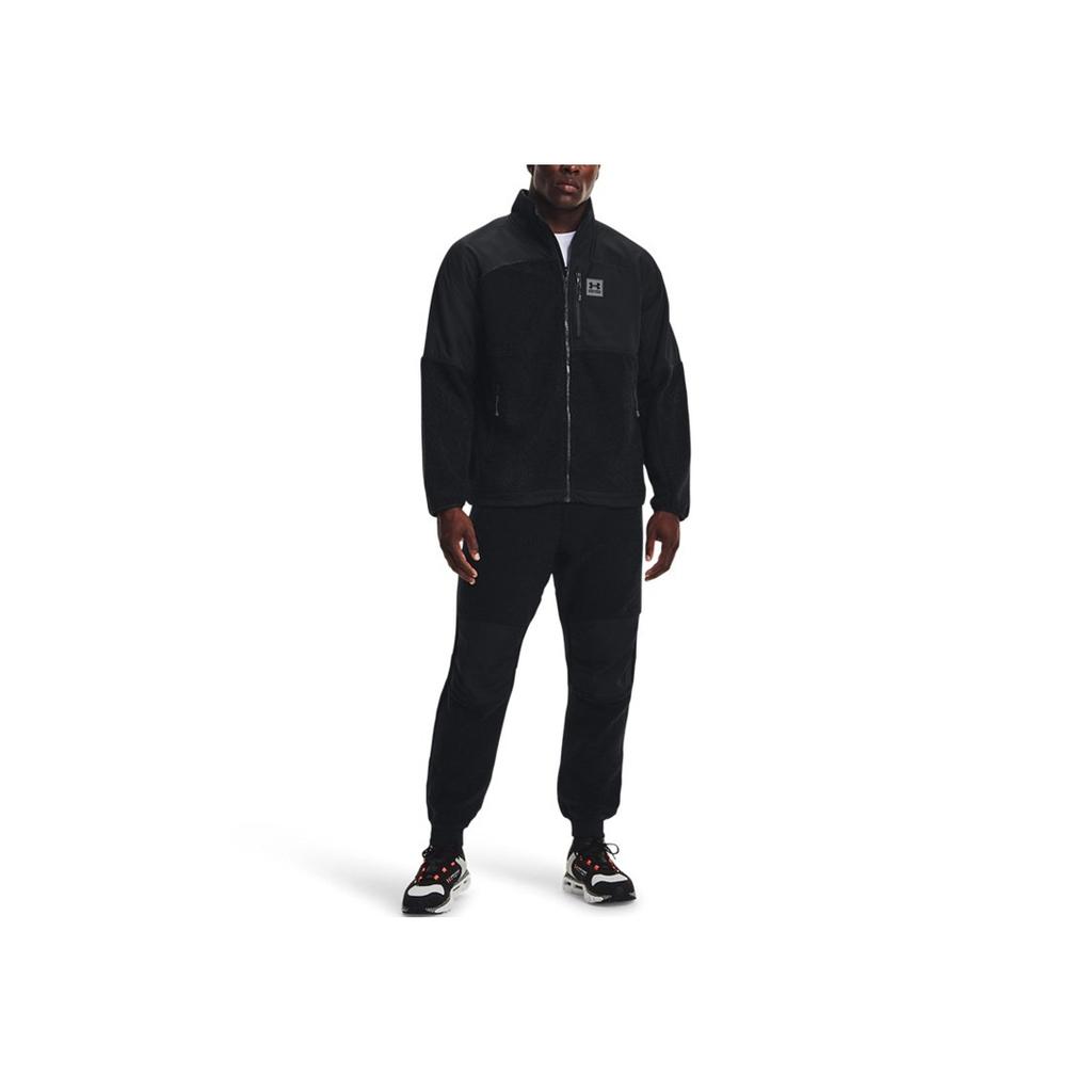 Under Armour Мужская куртка свободного покроя из шерпа на молнии с логотипом, черная 1366091-001