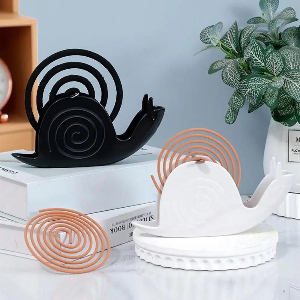 White Black Mosquito Coil Rack Snail Shape Incense Holder Shelf New Ash Storage Rack  Household