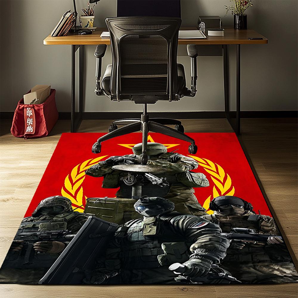 Rainbow Six Siege Printed Carpet, Rug for Office Chair Living Room Bedroom Kitchen Room Decor Gifts.