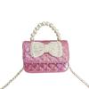 Mini Bow Crossbody Bag Korean Style Children Coin Purse Simple Pearl Handbag  Kids