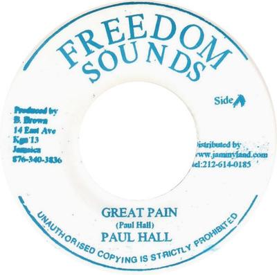 7-дюймовая пластинка PAUL HALL Great Pain Great Dub NONE Freedom Sounds Ямайка Регги Ска Даб Б/у
