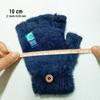 Plush Gloves Winter Warmth Student Fingerless Flip Gloves Outdoor Gloves Thickened Cold-proof