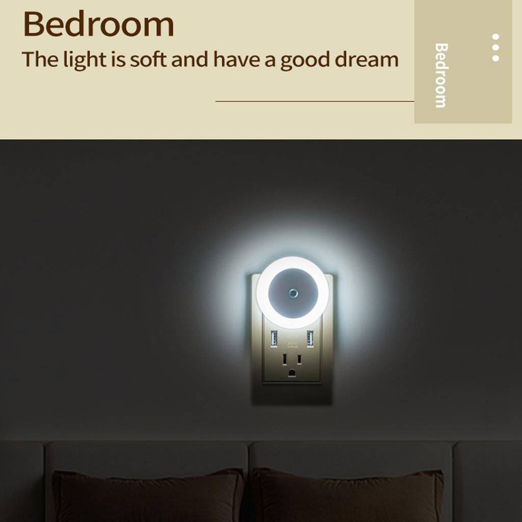 Night Light Intelligent Light Control Sensor Bedside Lamp Wall Lamp Eye Care Energy-saving Lamps