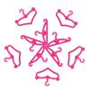 20PCS Heart-shaped Stylish and Versatile Plastic Pink Hangers for Doll Dress Clothes Accessory Home Storage Organization