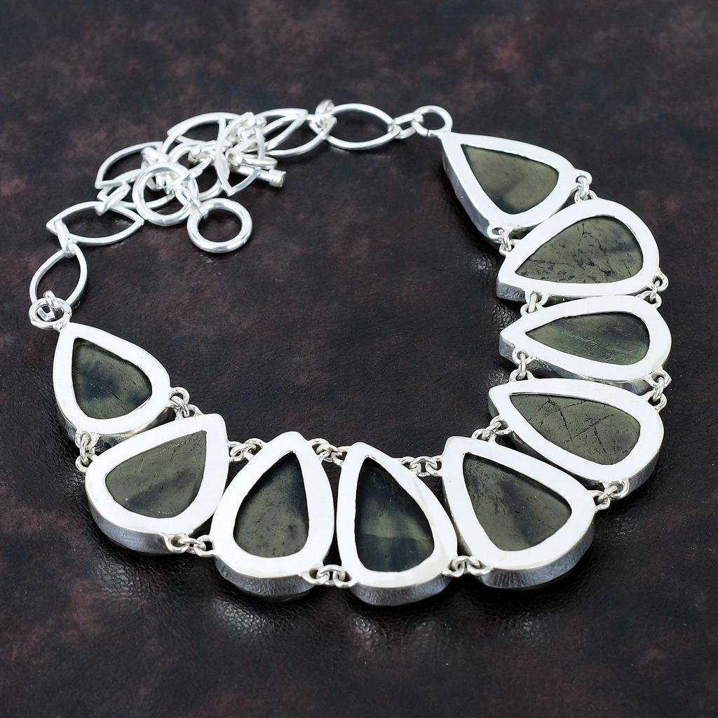 Black Tourmaline Rough Necklace Original Gemstone Necklace 925 Sterling Silver Necklace Adjustable Chain Necklace Handmade Jewelry For Gift