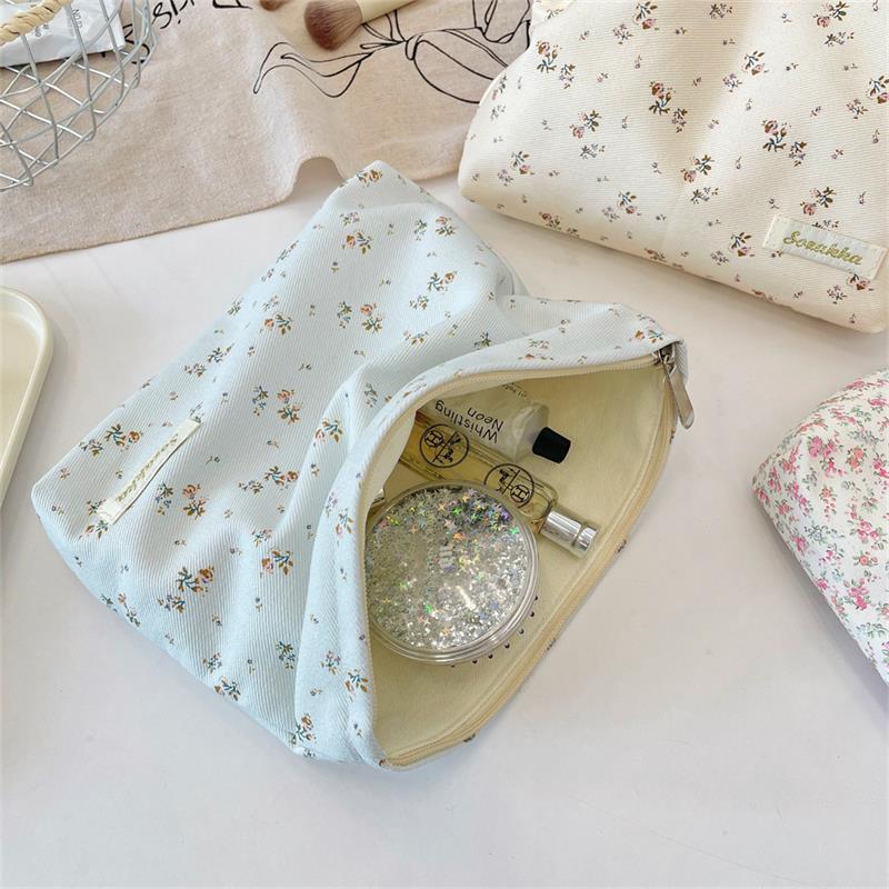 Милая Сладкая Цветочная Косметичка Большой Вместимости Портативная Дорожная Сумка для Хранения Макияжа Органайзер Женский Клатч Девичьи Косметички