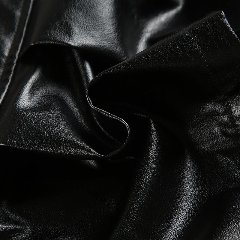 Женская индивидуальная юбка в стиле панк Spice Girl с заклепками на поясе, заниженной талией, на молнии, с полускладчатой кожаной отделкой