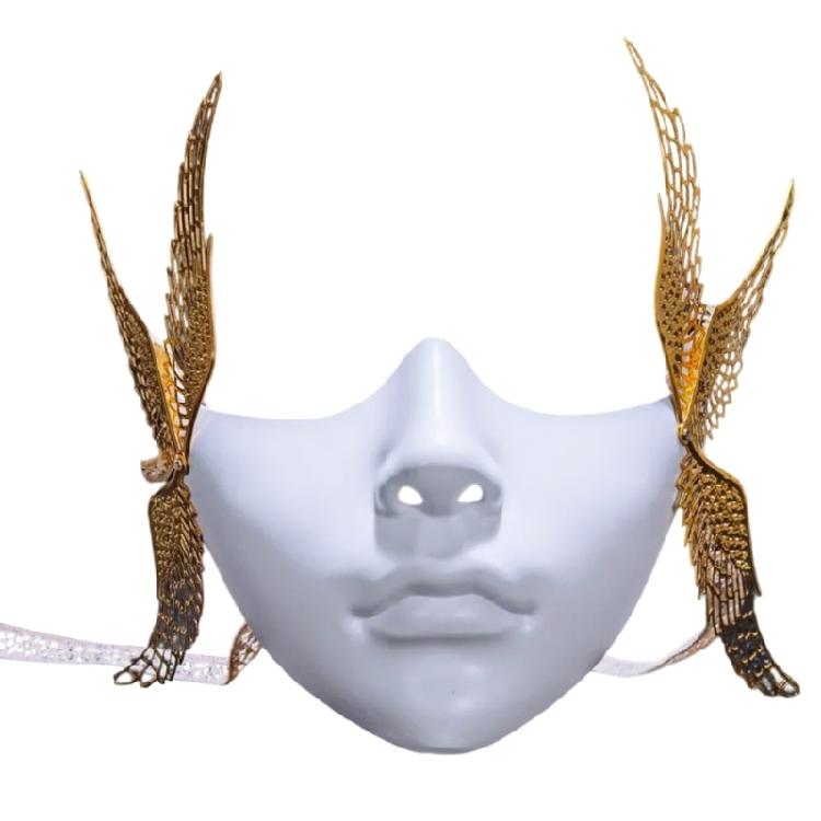 Mechanical Mask with Wing Masquerade Mask Half Face Mask Masquerade Costume Accessories For Women Men Halloween Cosplay