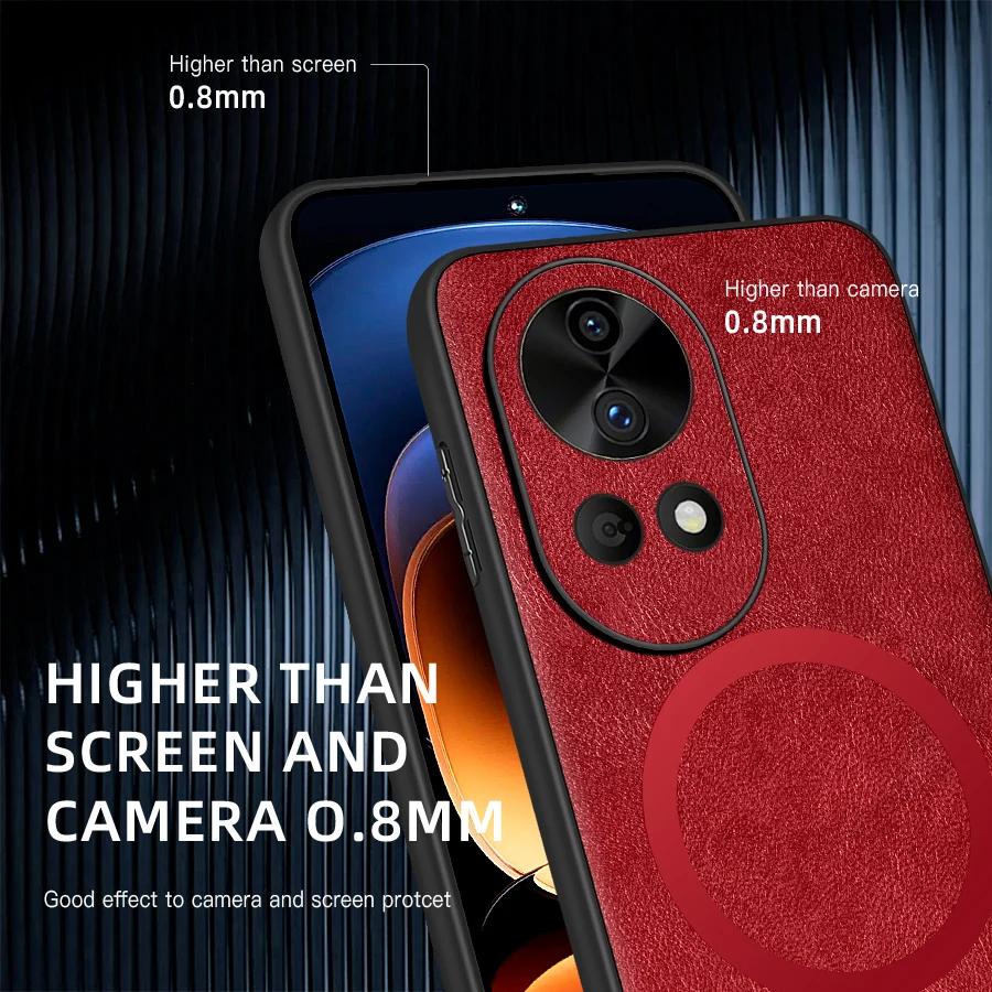 Для Huawei Nova 12 12 Pro 12 Ultra 12S Чехол из ПУ кожи с магнитным кольцом и мягкими краями, противоударный, с защитой от отпечатков пальцев