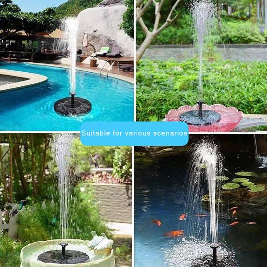 Фонтан на солнечной энергии с красочным светом, водонепроницаемая автоматическая зарядка, простая установка, интеллектуальный мини-солнечный насос, декор для фонтана