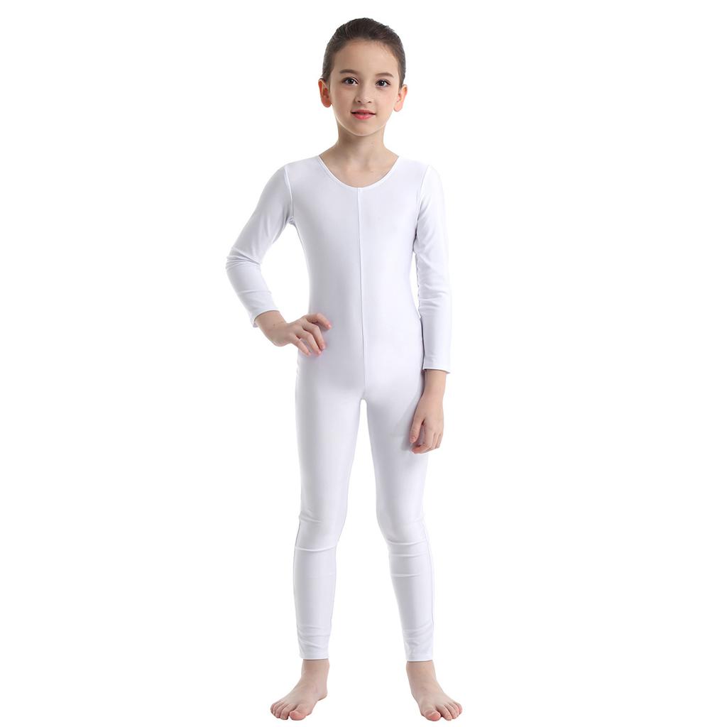 Children's Ballet Gymnastics Leotard Dance Costume Girls Long Sleeves Jumpsuit Bodysuit Dancewear Kids Full Body Unitard