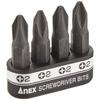ANEX Interchangeable Bits for Manual Screwdrivers, Short, +2x30, Set of 4, AK-50P-B4P