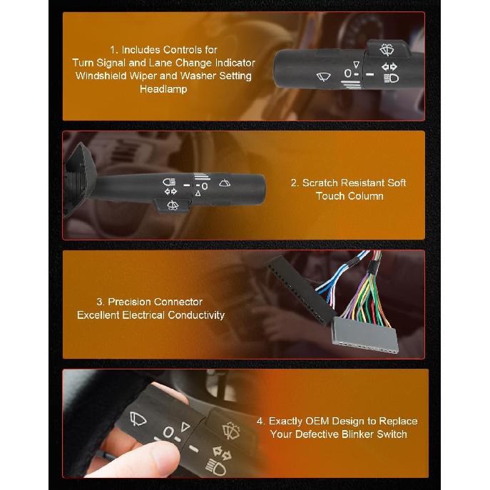 CCIYU Turn Signal Switch 2330825 26062269 26083636 Fit 1998-2005 for Chevrolet Blazer, 1998-2004 for Chevrolet S10, 1998-2001 for GMC Jimmy,