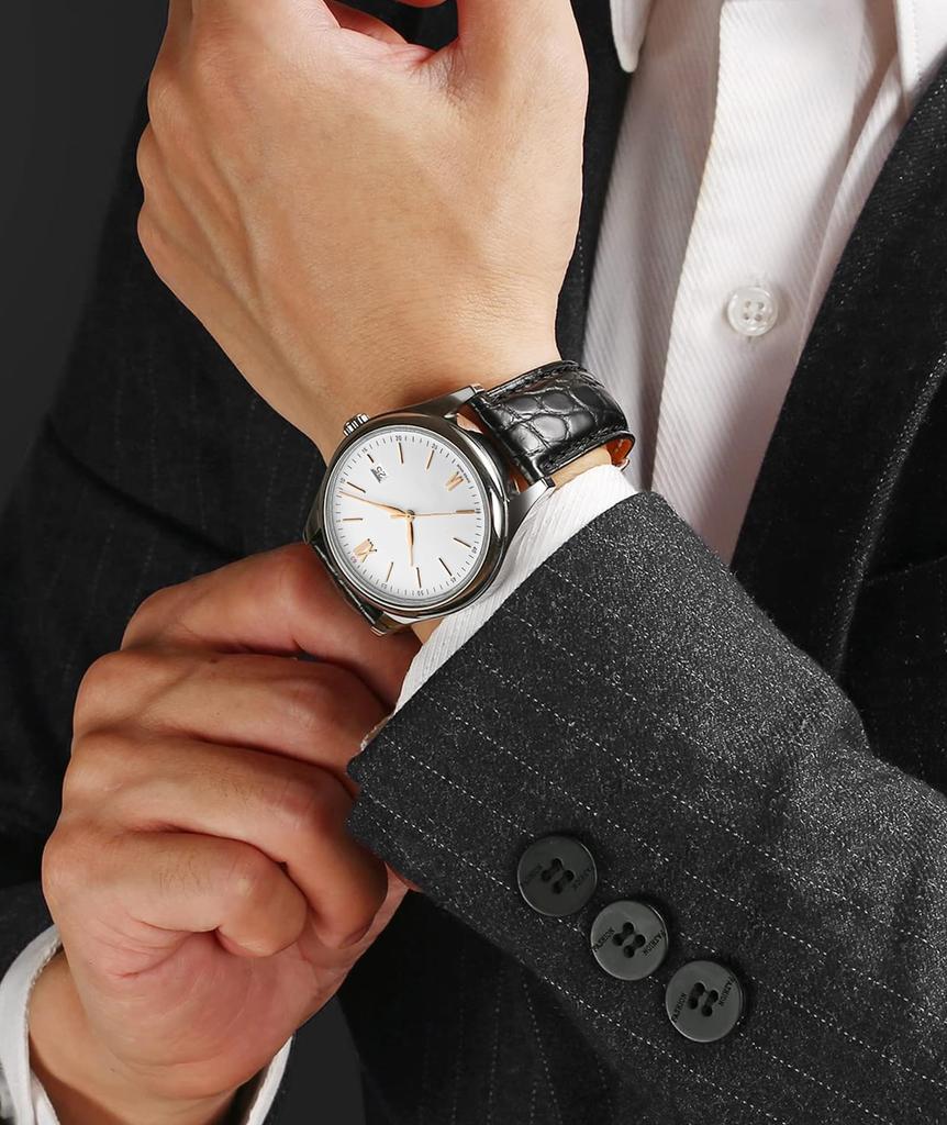 Ремешок для часов BINLUN из натуральной кожи с крокодиловым узором, быстросменный, для мужчин и женщин, гибкий, черный с серебристым узором, с застежкой, 18 мм, 19 мм,