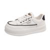 New Women Casual Shoes White Pu Lace-Up Woman Sneakers Fashion Korean Version Women Tennis Shoes Platform Sneakers