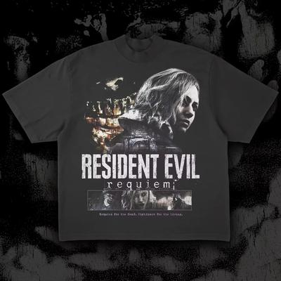 Классическая Хоррор Игра Resident Evil Печатная Футболка Стиль 90-х Хлопок Круглый Вырез Мужская Женская Оверсайз Повседневная Летняя Новая Футболка