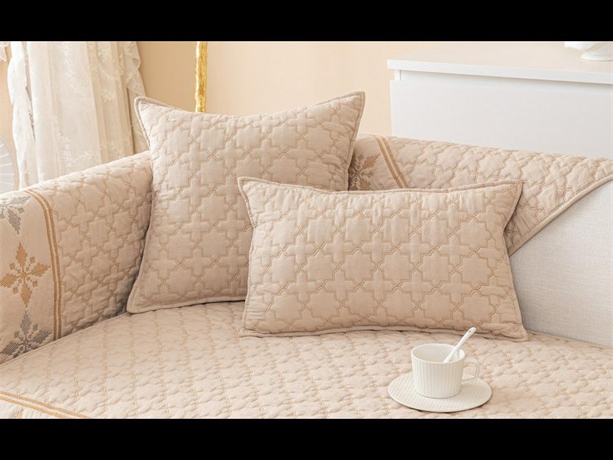 Подушка для дивана из отшлифованной ткани Nordic: Современный, нескользящий жаккардовый чехол, универсальный для всех сезонов