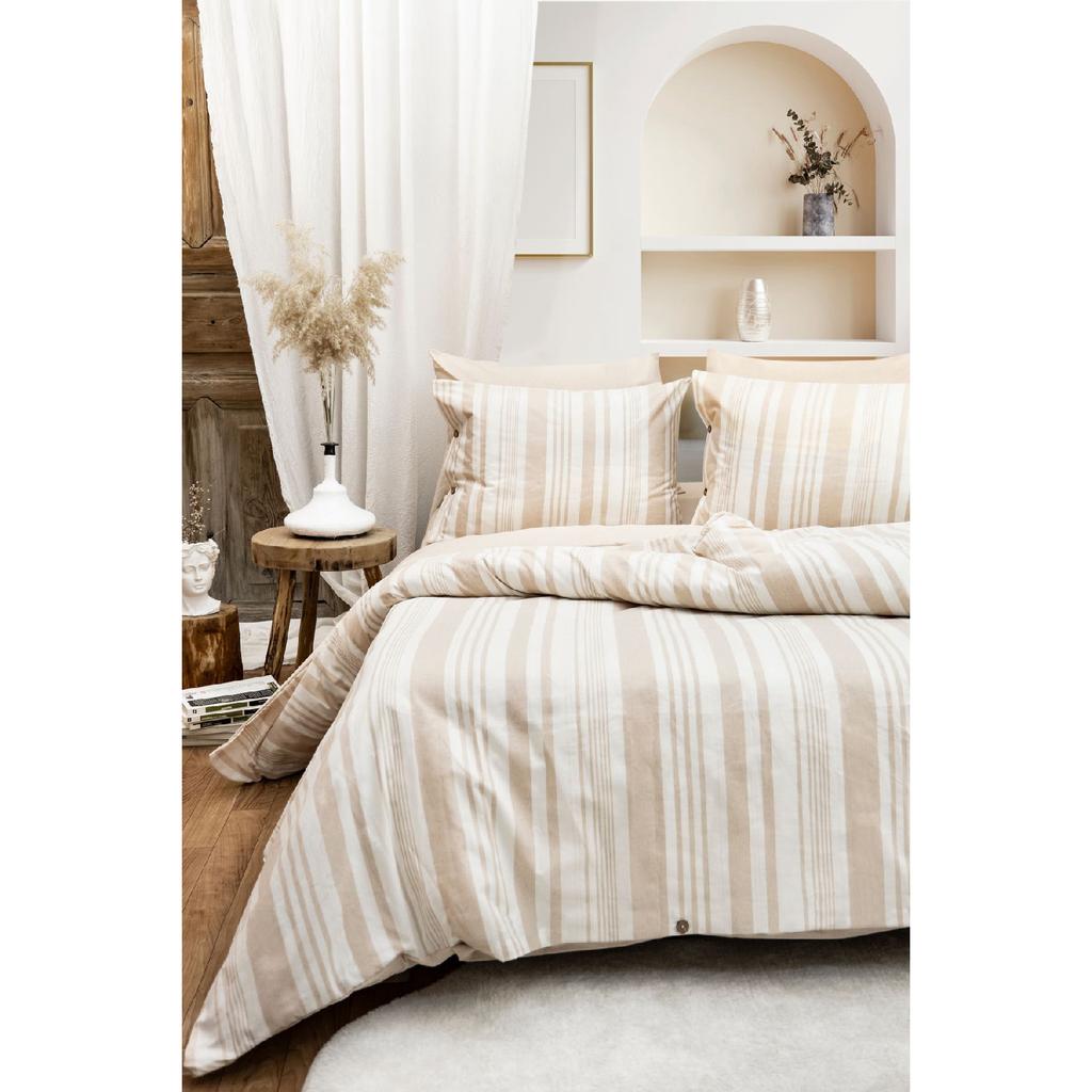 Комплект двойных пододеяльников Harmony Hues, окрашенный в пряже натурального цвета (эластичный лист)