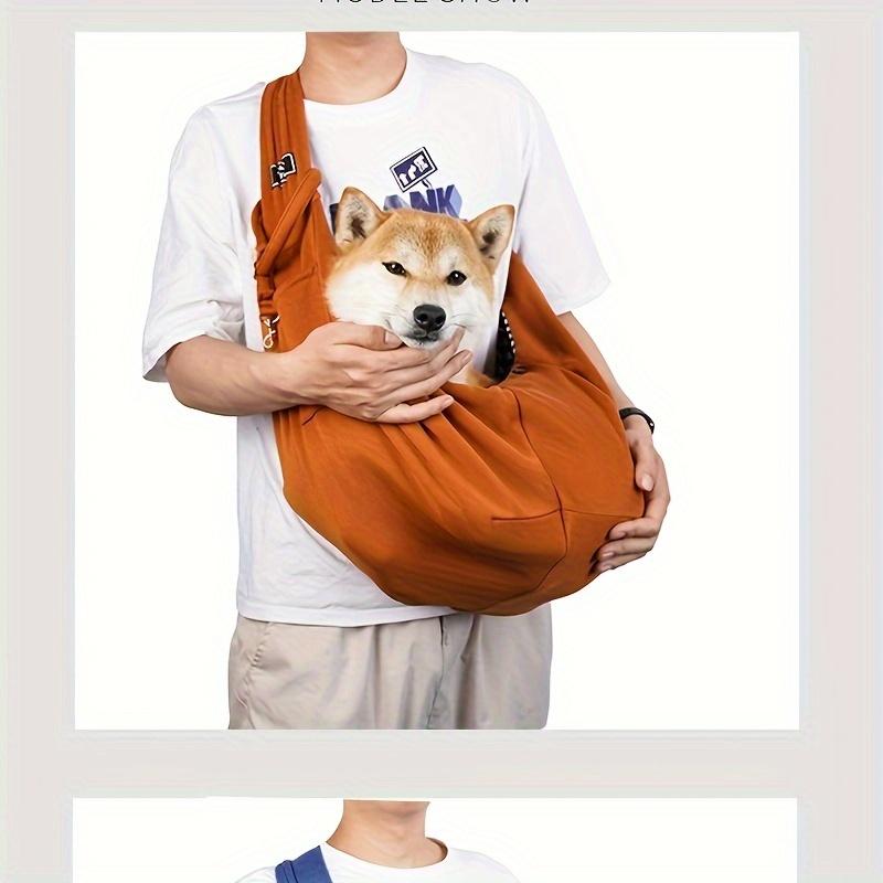 Breathable Foldable Dog Sling Carrier - Large Capacity, Adjustable Strap, Polyester Material for Comfort & Convenience