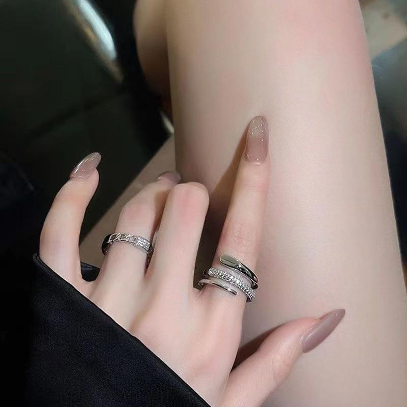 Серебряный цвет геометрические обмотки открытые кольца для женщин мужчин Y2K изысканные блестящие индивидуальные кольца на палец ювелирные изделия подарок на вечеринку