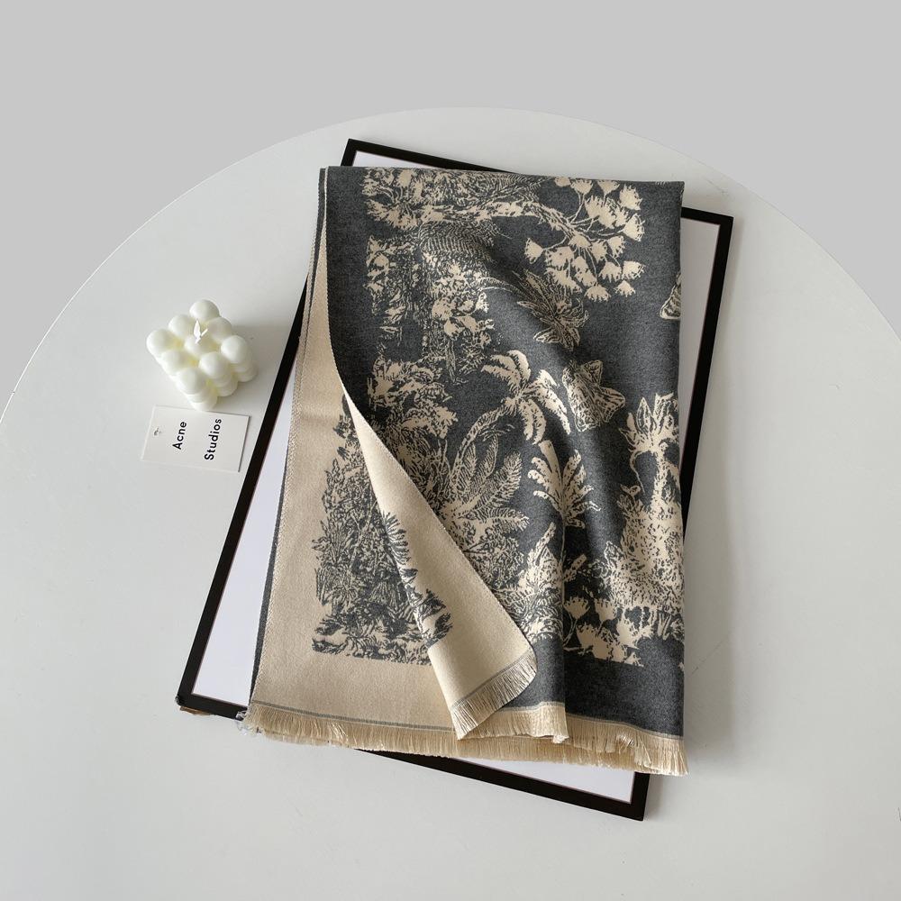 Winter New Scarf Imitation Cashmere Landscape Painting Design Fashionable Shawl Mom Gift Soft Skin Friendly Long Warm Scarf