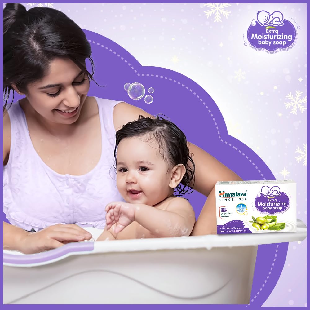 Himalaya Extra Moisturizing Baby Soap 125g Pack of 2 Gentle Hydrating Cleanser for Sensitive Skin