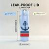 1PC Nautical Anchor Symbol Print 750ml Color Plastic Sports Water Bottle Leakproof Flip Straw Lid For Sports Office Home Use