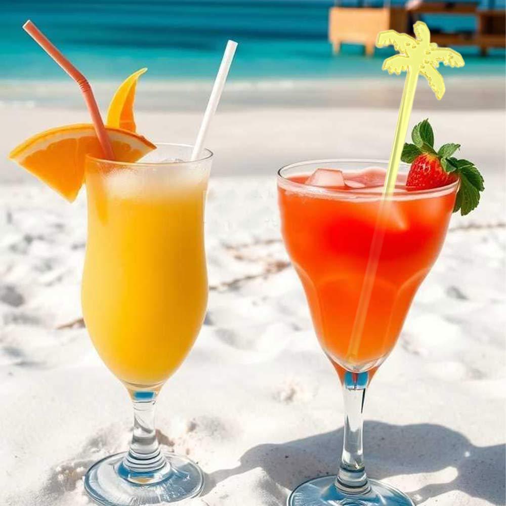 50pcs Colorful Coffee Beverage Stirrer Tropical Summer Juice Drink Stirrers Party Favors