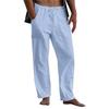 Mens Loose Casual Casual Comfortable Pants Cotton Linen Drawstring Trousers