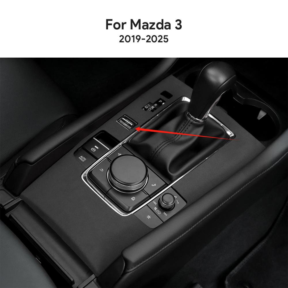 Top Suede Trim Sticker For Mazda 3 Axela BP 2019 2020 2021 2022 2023 2024 2025 Car Automatic Gear Shift Panel With Sports Button sqmhc03