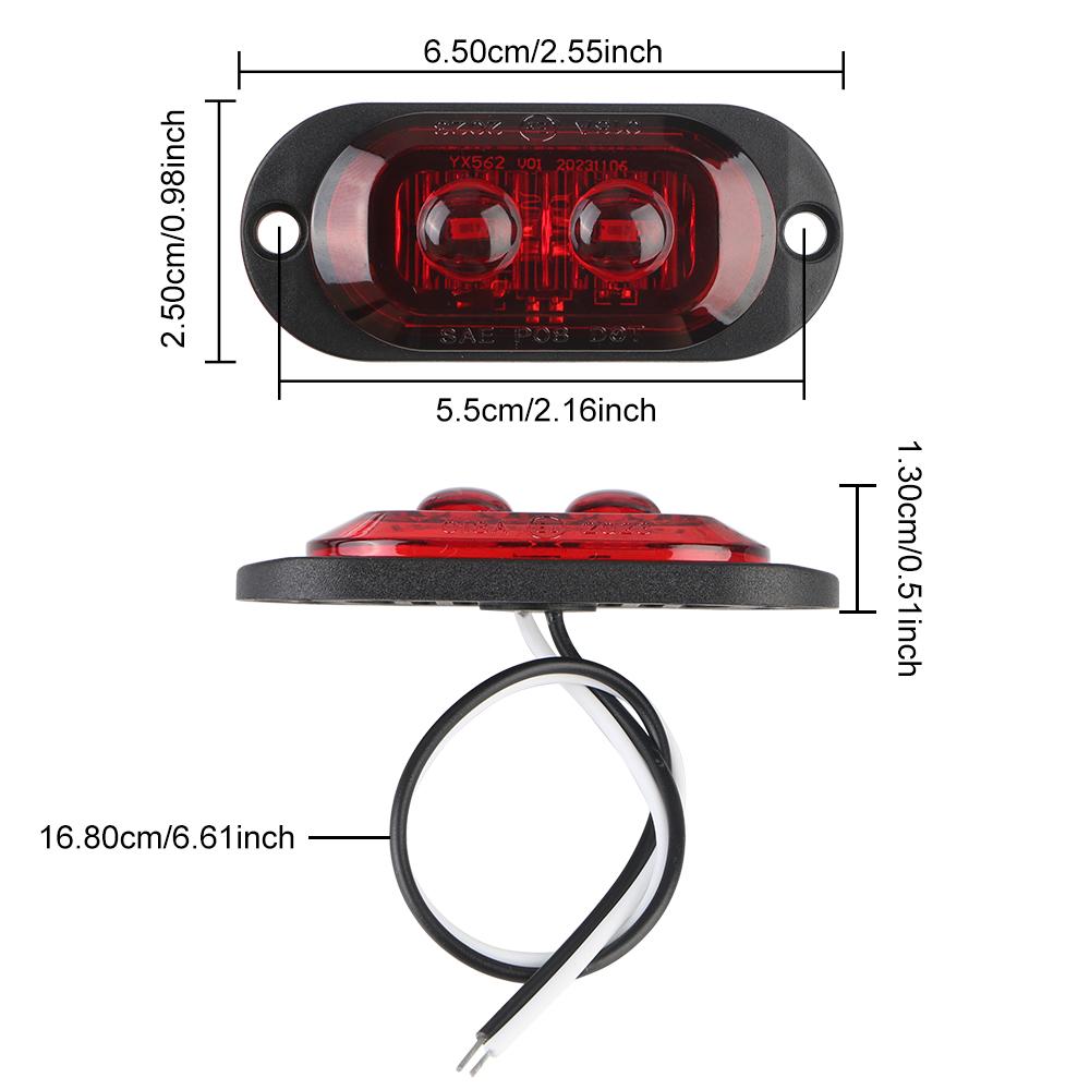 Автомобильный Стайлинг, боковые фонари, индикаторные задние фонари, 2 шт., автоаксессуары, 12 В-24 В, габаритные огни прицепа, 2 светодиодные сигнальные лампы для грузовиков