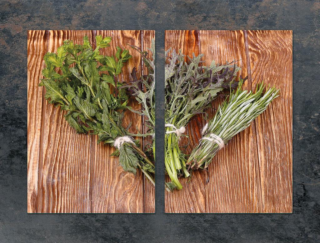 СТЕКЛЯННАЯ ЗАЩИТНАЯ ПАНЕЛЬ ДЛЯ КУХНИ 2x35x52 РОЗМАРИН