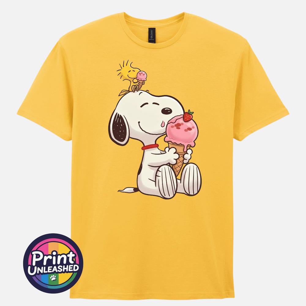 Beagle Ice Cream TShirt Unisex S2XL Cotton Tee Summer Dog Bird Top Gift