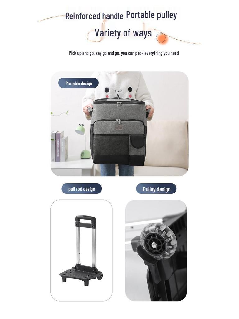 2021 Большая термосумка на колесах для пикника и доставки еды